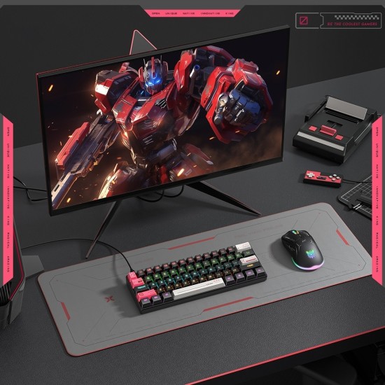 ONIKUMA G55 61 Keys RGB Colorful Lighting Wired Gaming Mechanical Keyboard – Brown Switch