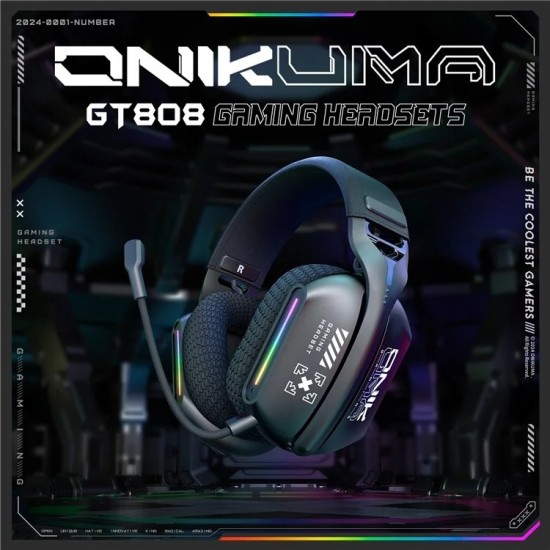 ONIKUMA GT808 Tri-Mode Headphones 2.4GHz Ultra-Low Latency Wireless Gaming Headset ONIKUMA GT808 Tri-Mode Headphones 2.4GHz Ultra-Low Latency Wireless Gaming Headset