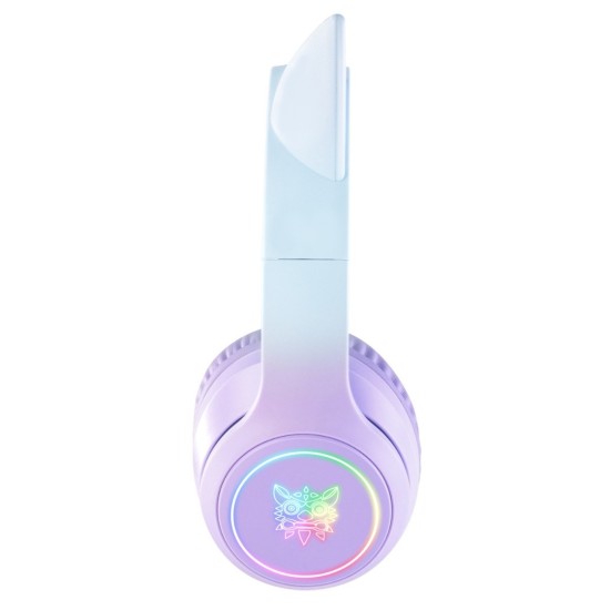 Onikuma B90 RGB Cat Ear Bluetooth 5.0 Wireless Gaming Headset- Purple