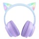 Onikuma B90 RGB Cat Ear Bluetooth 5.0 Wireless Gaming Headset- Purple