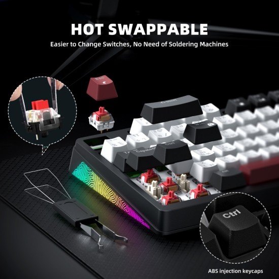 Onikuma G56 Tri-Mode Wireless Hot-swappable Mechanical Keyboard Onikuma G56 Tri-Mode Wireless Hot-swappable Mechanical Keyboard