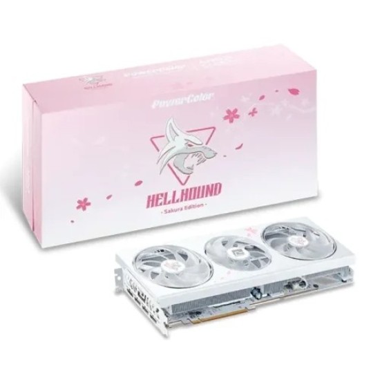 PowerColor Hellhound Sakura AMD Radeon RX 7800 XT 16GB GDDR6 Limited Edition Graphics Card PowerColor Hellhound Sakura AMD Radeon RX 7800 XT 16GB GDDR6 Limited Edition Graphics Card