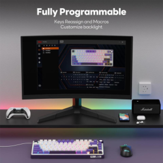 Royal Kludge RK R75 RGB Hot-Swappable Blackberry Switch Mechanical Keyboard