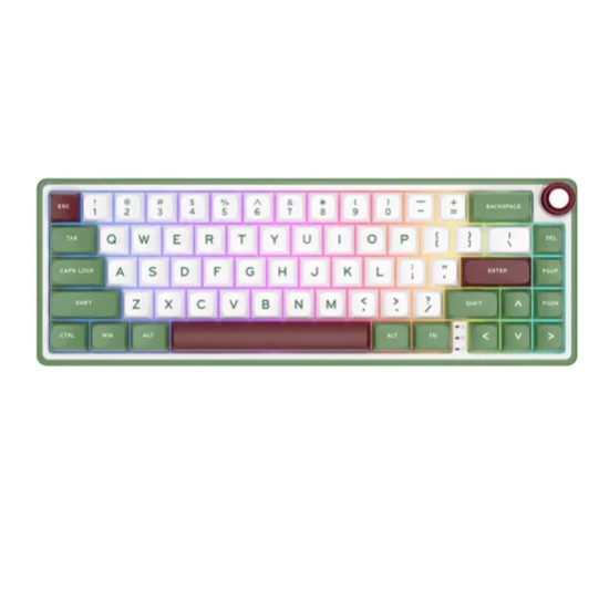 Royal Kludge RK R65 Brown Switch RGB Hot Swappable Mechanical Keyboard- GREENSAND 