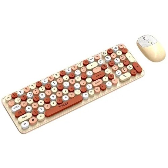 T-Wolf TF350 Wireless Keyboard Mouse Combo- Milk Tea T-Wolf TF350 Wireless Keyboard Mouse Combo- Milk Tea