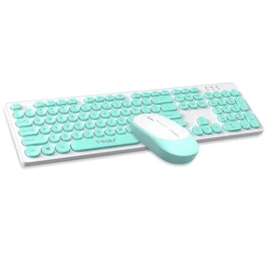 T-Wolf TF770 Wireless Keyboard Mouse Combo- Blue